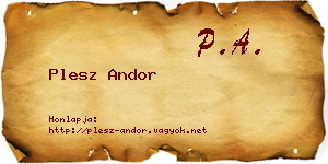 Plesz Andor névjegykártya